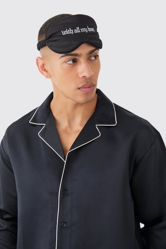 Satin Paspeln Hemd & Loungewear-Hose