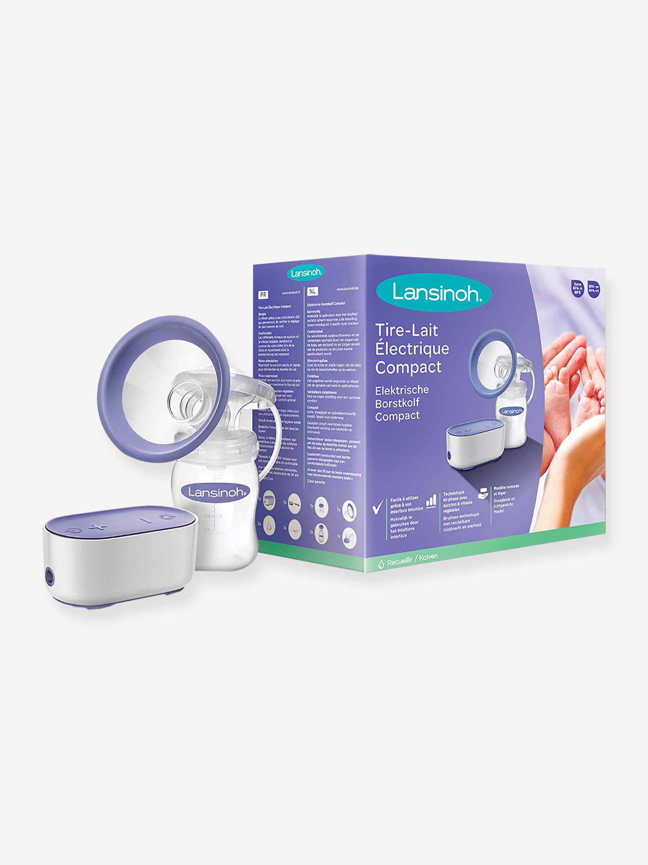 Tire-lait électrique simple Compact LANSINOH blanc