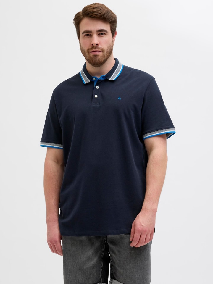 JACK & JONES PLUS Poloshirt in Sky Captain günstig kaufen