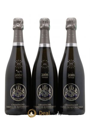 Champagne Brut Blanc de Blancs Barons de Rothschild 2008 - Lot de 3 Bouteilles