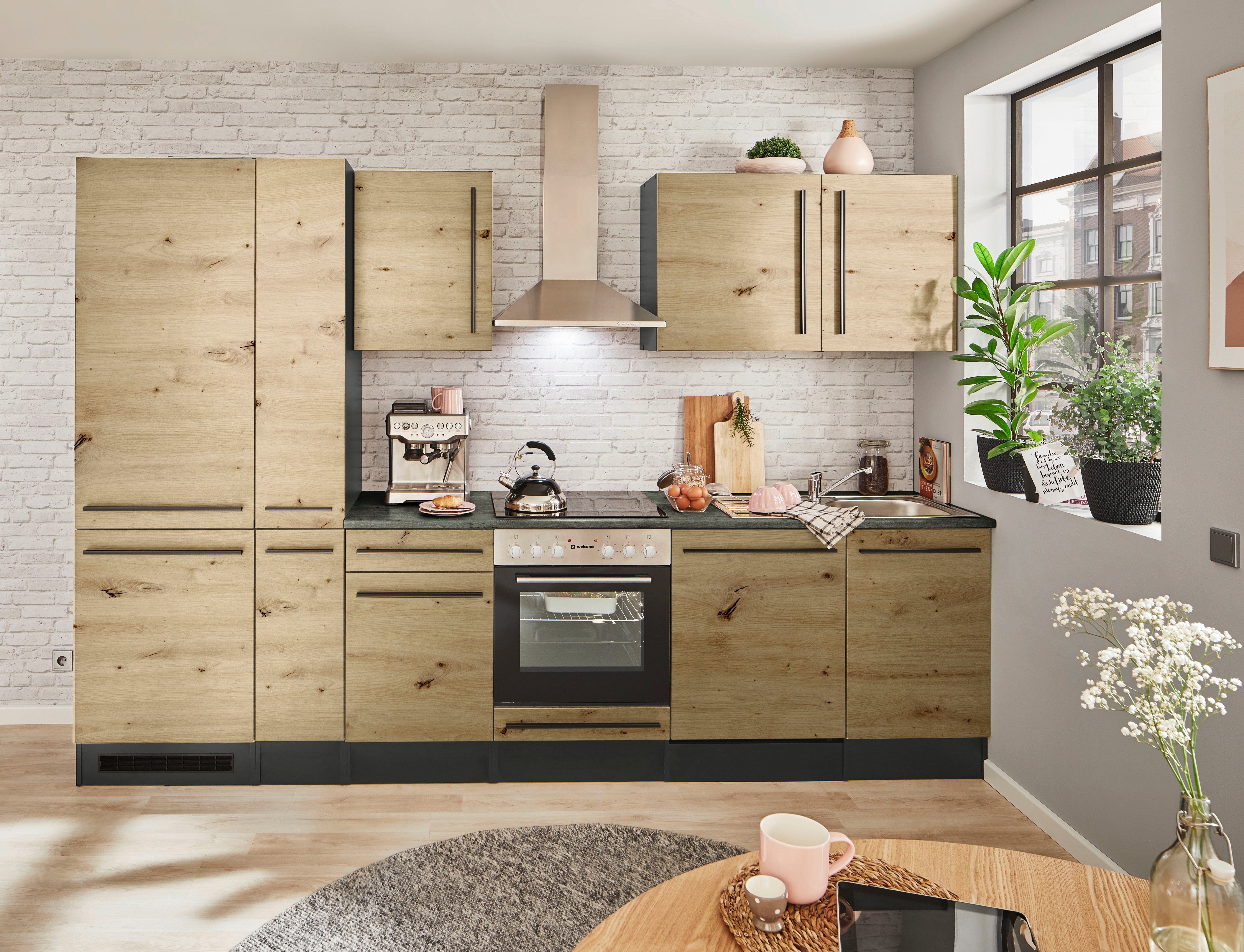 BASIC by Balculina Küchenzeile Jazz, Breite 310 cm, wahlweise mit E-Geräten