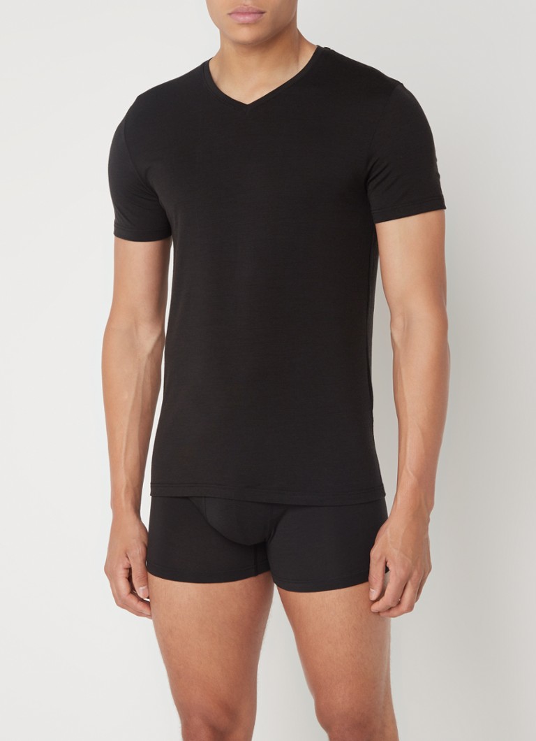 Falke wool blend T-shirt with V-neck