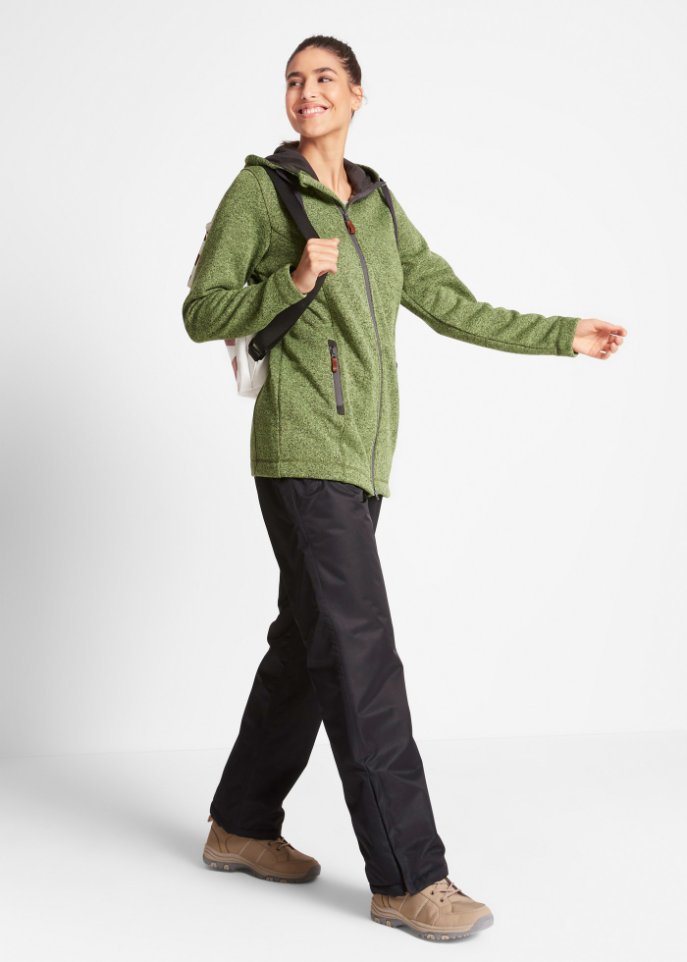 Strick-Fleecejacke mit Kapuze