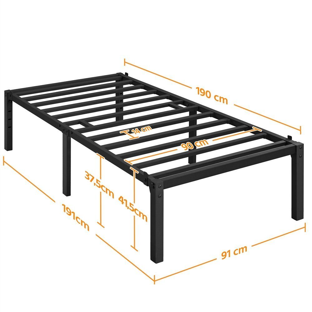 Yaheetech Bettgestell, Metallbett Modern Jugendbett mit Lattenrost