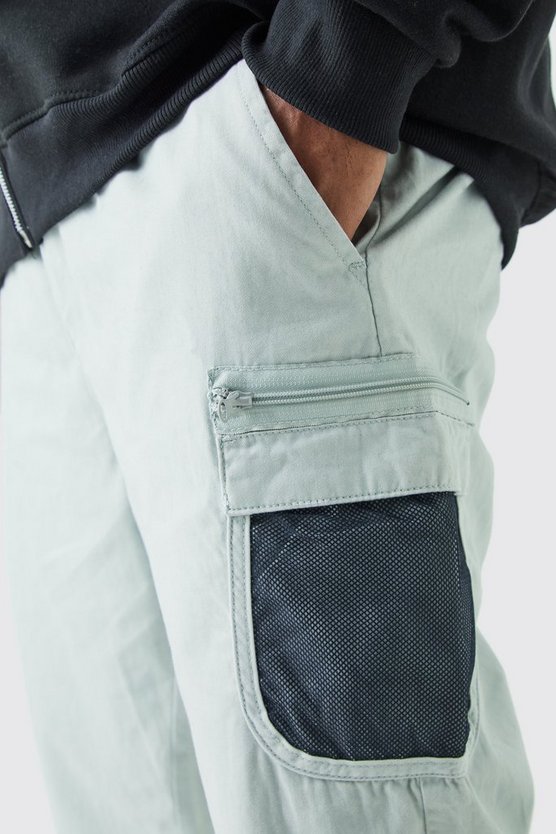 Plus elastische Cargo-Hose mit Mesh-Tasche