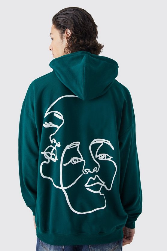 Oversize Hoodie mit Face Print