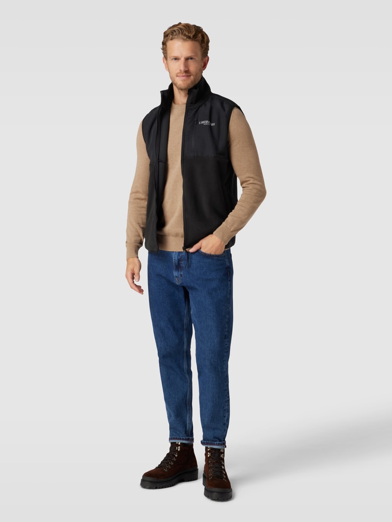 Weste in Two-Tone-Machart in schwarz