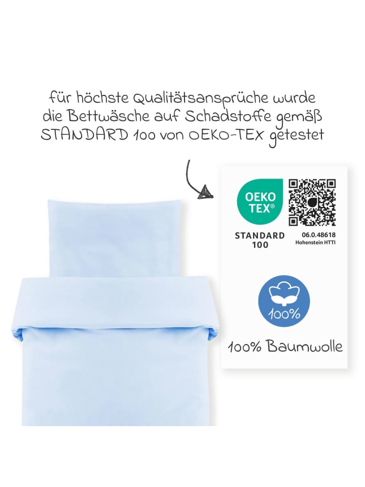 Makian Bettwäsche 80 x 80 cm - Uni Hellblau in blau günstig kaufen onesize
