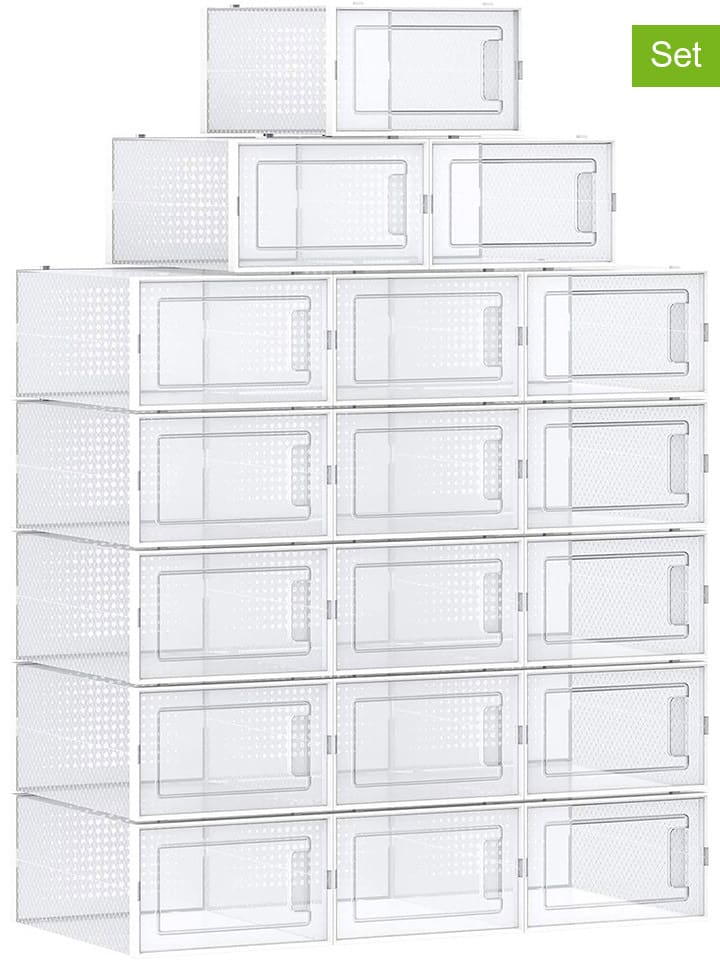 Songmics 18er-Set: Schuhboxen in Transparent - (B)23 x (H)14 x (T)33,3 cm günstig kaufen onesize