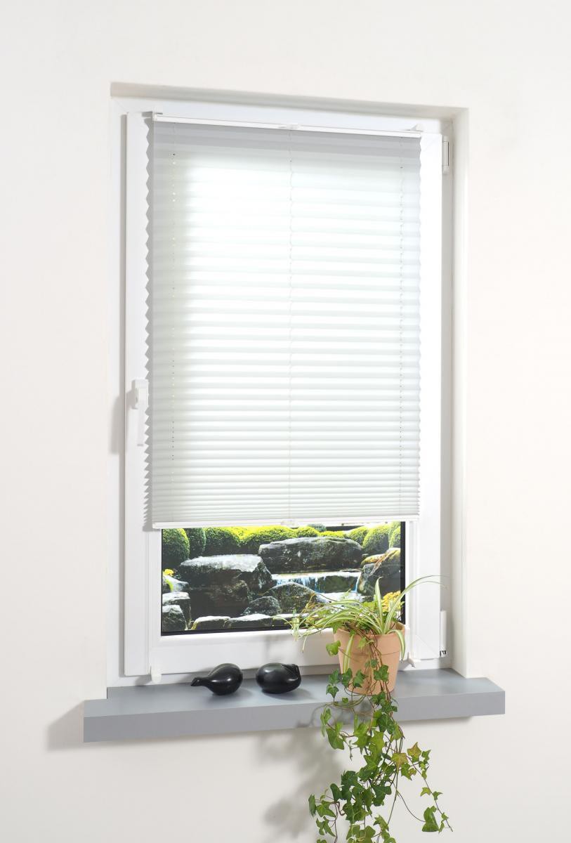 Bella Casa Klemmfix Plissee verspannt, 40 x 130 cm (Breite x Höhe), weiß