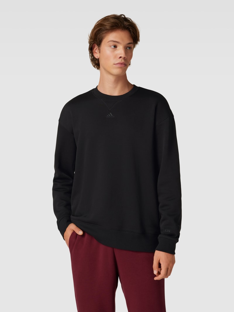 Sweatshirt mit Label-Stitching in schwarz