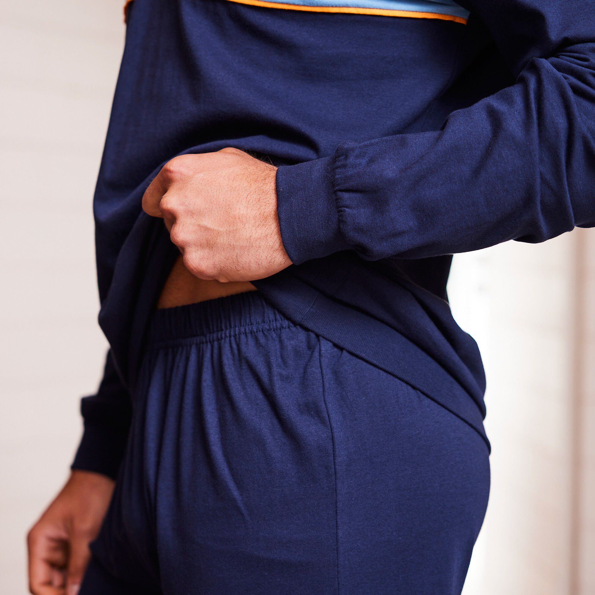 Pyjama pantalon bande poitrine maille jersey