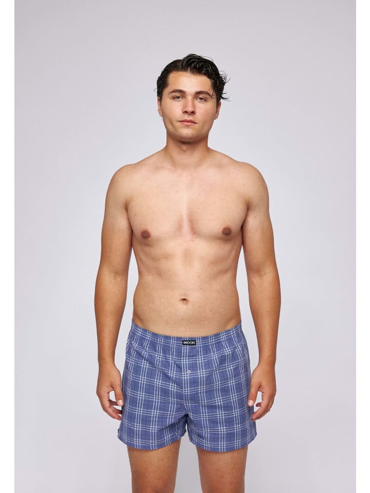 SNOCKS American Woven Boxershorts aus Bio-Baumwolle 3 Stück in Big Check günstig kaufen