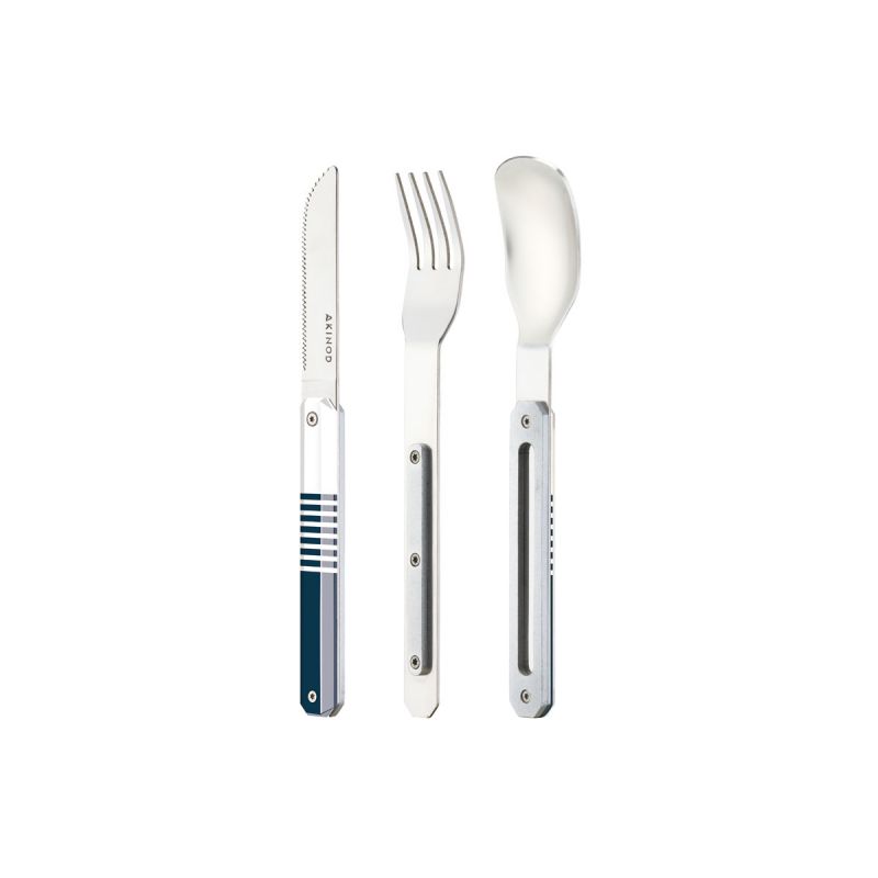 Akinod Magnetic Straight Cutlery 12H34 Mirror Mariniere Bleue