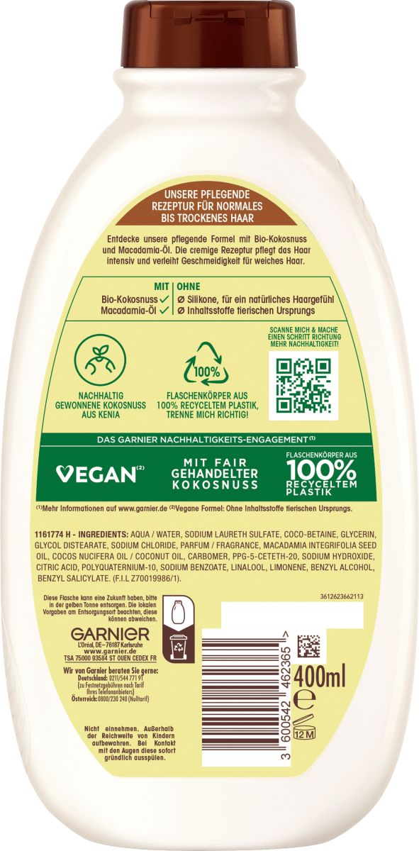 Shampoo Kokosmilch & Macadamia, 400 ml