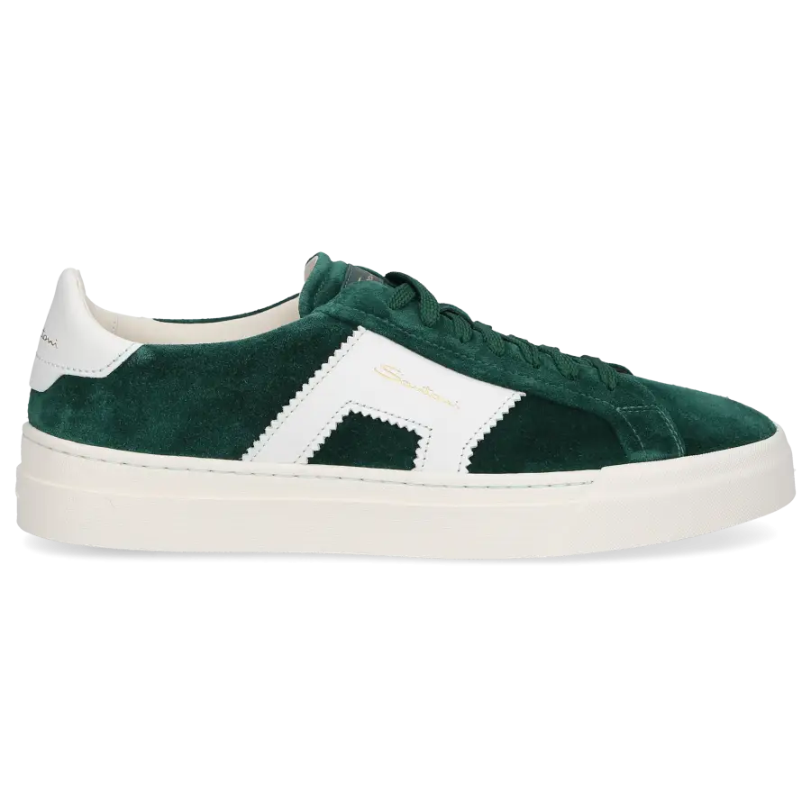 Santoni - Sneaker low DOUBLE BUCKLE Veloursleder - grün