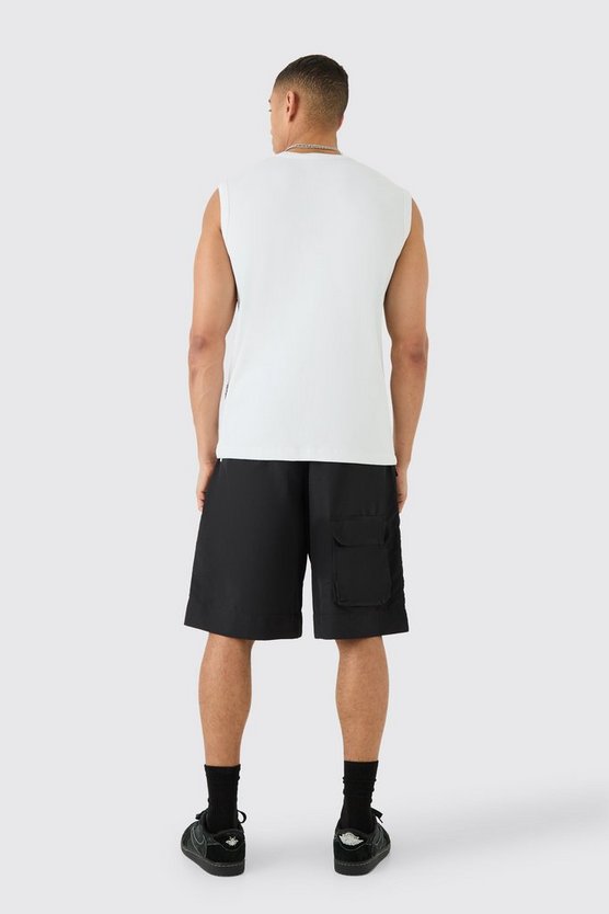 Geripptes Tanktop mit Print