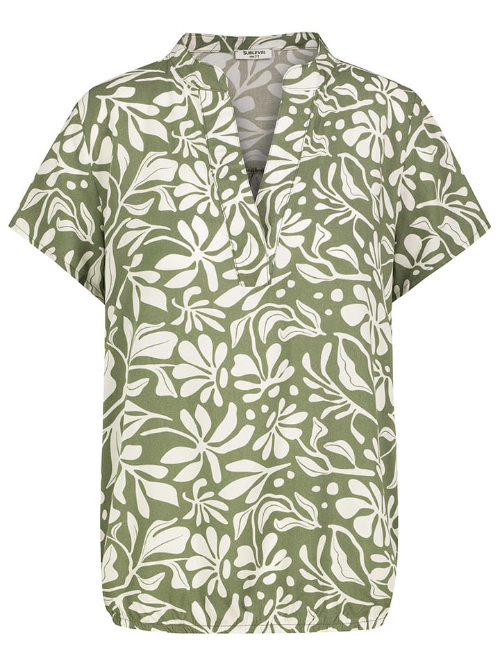 Sublevel Bluse in Grün/ Creme günstig kaufen