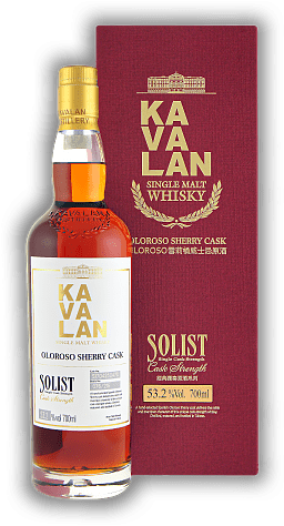 Kavalan Solist Sherry Cask 50%-60% Kavalan Solist Sherry Cask 50%-60% Einzelfassabfüllung in Fassstärke. 0,7	 Liter - Vol 53,2%