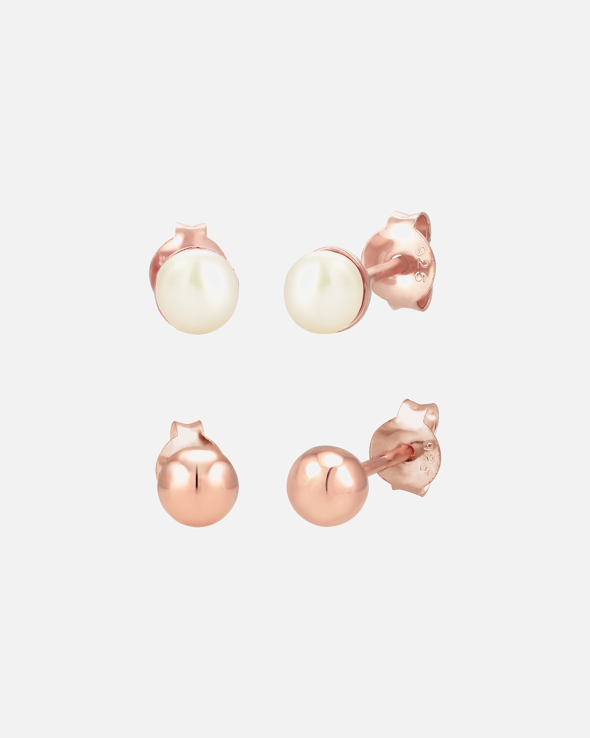 Set Elli con orecchini a lobo basic da donna con perle coltivate d'acqua dolce (925/1000) Argento