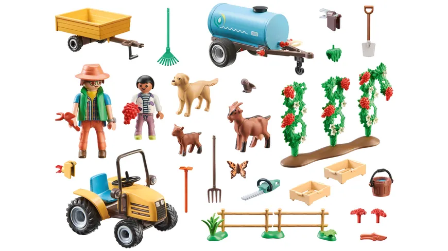 PLAYMOBIL 71442 - Country - Traktor mit Anhänger und Wassertank