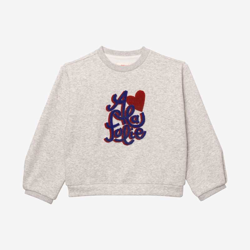 Sweat fille message 3D gris fille Catimini