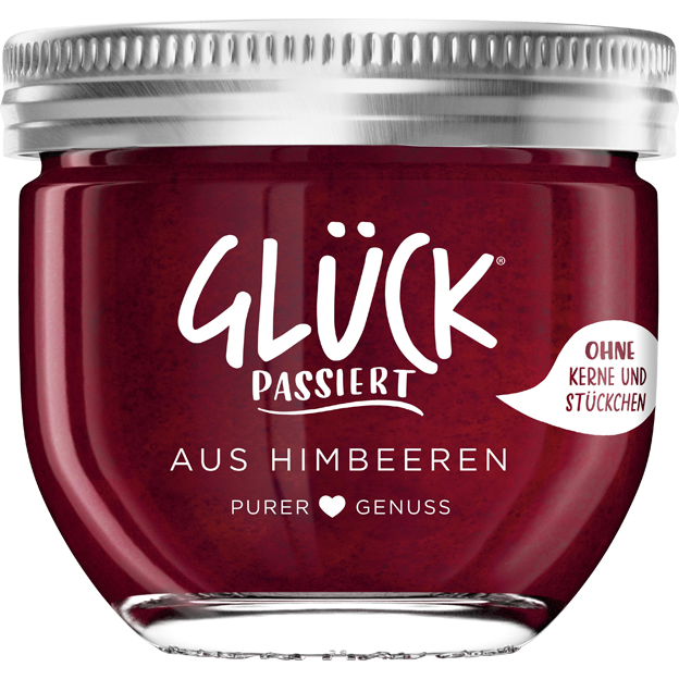 Glück passiert aus Himbeeren