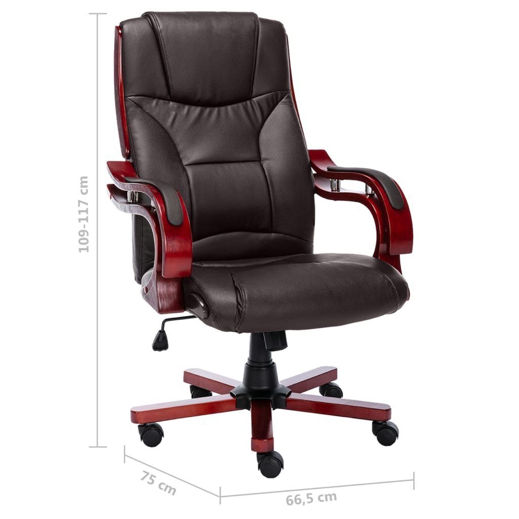 vidaXL Bürostuhl Bürostuhl Braun Echtleder (1 St)