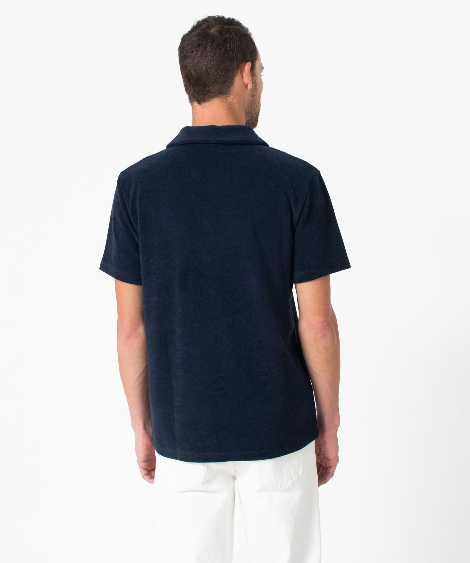 Polo manches courtes en éponge homme bleu | GEMO