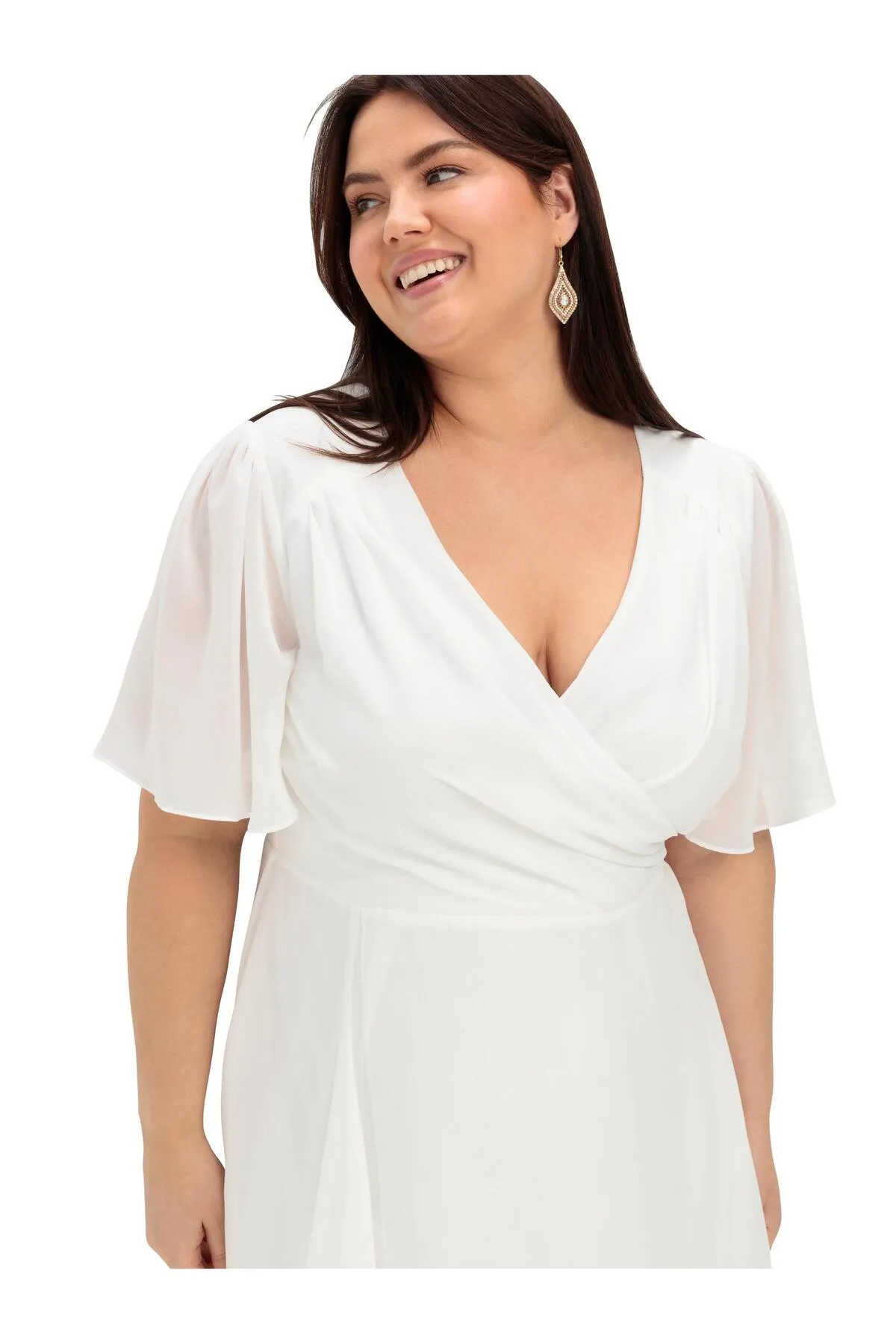 Sheego  Kleid - Weiß - Basic