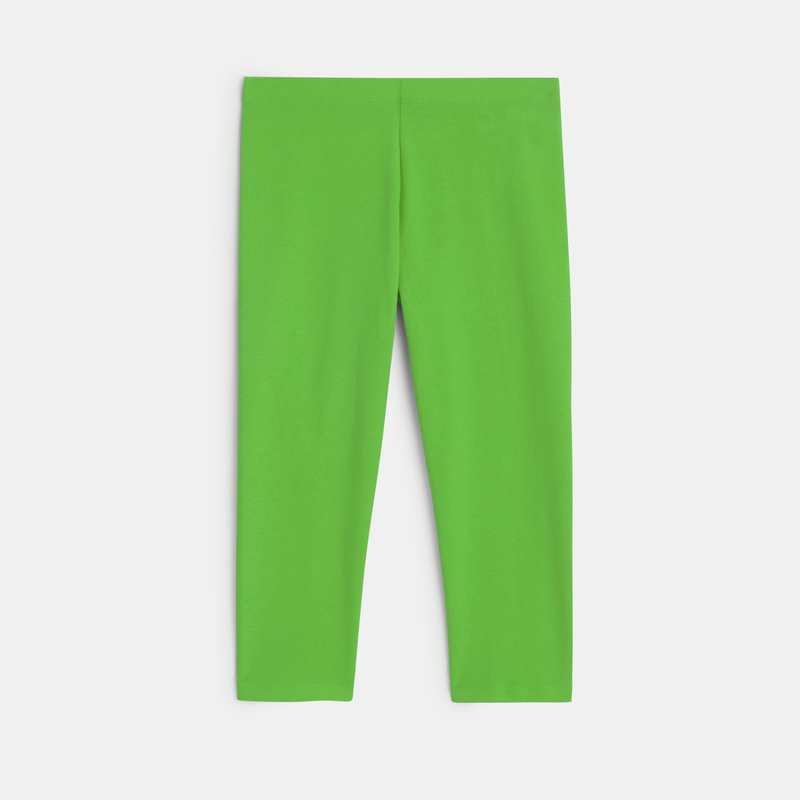Leggings courts unis vert fille