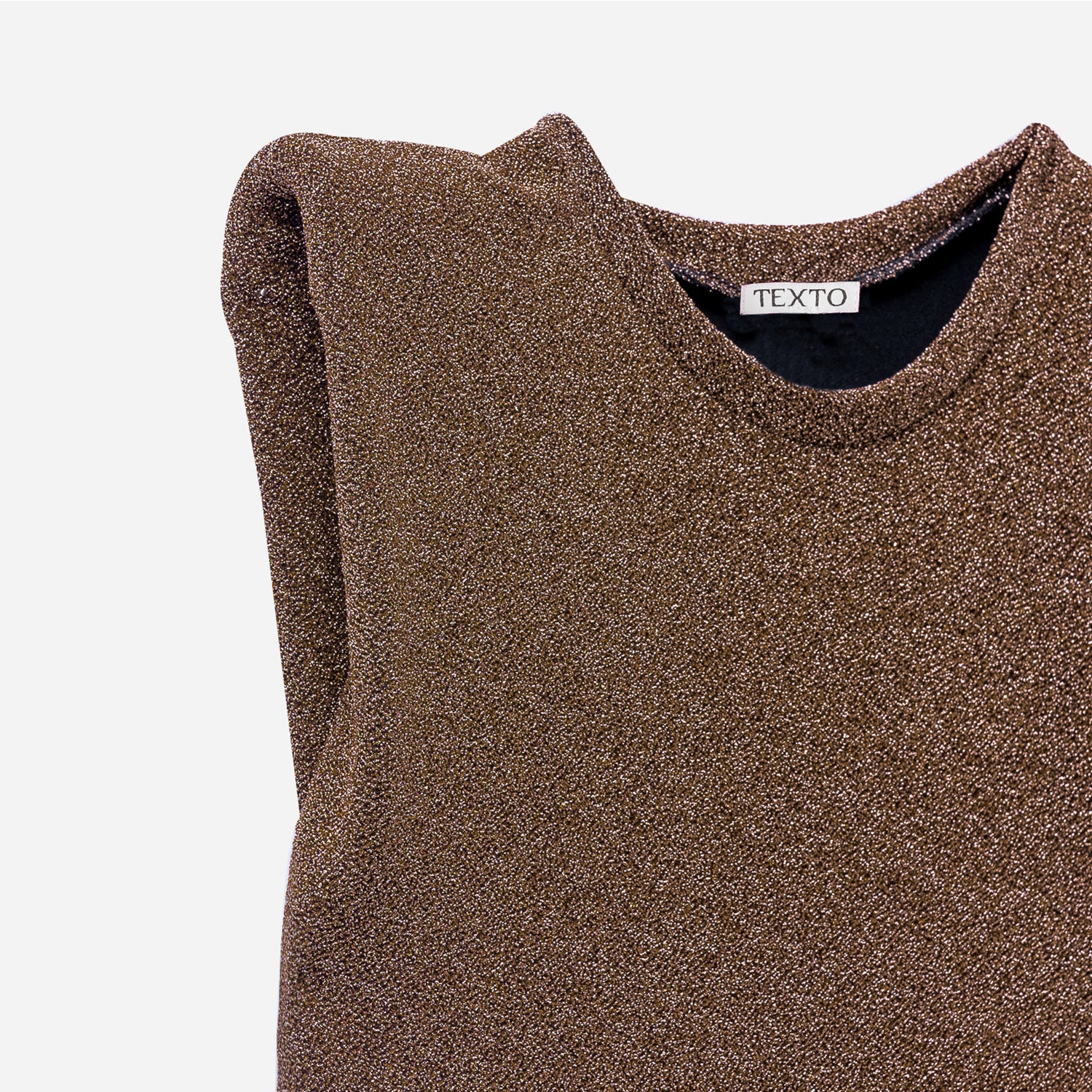 Top TEXTO lurex cuivré avec épaulettes