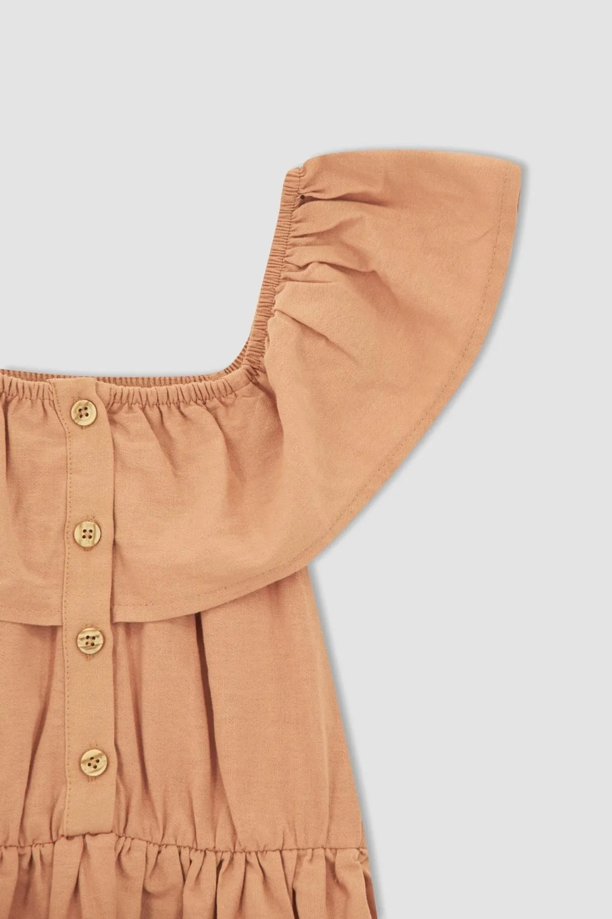 DeFacto  Flexibles, kurzes, ärmelloses Popeline-Kleid mit Carmen-Kragen für Mädchen