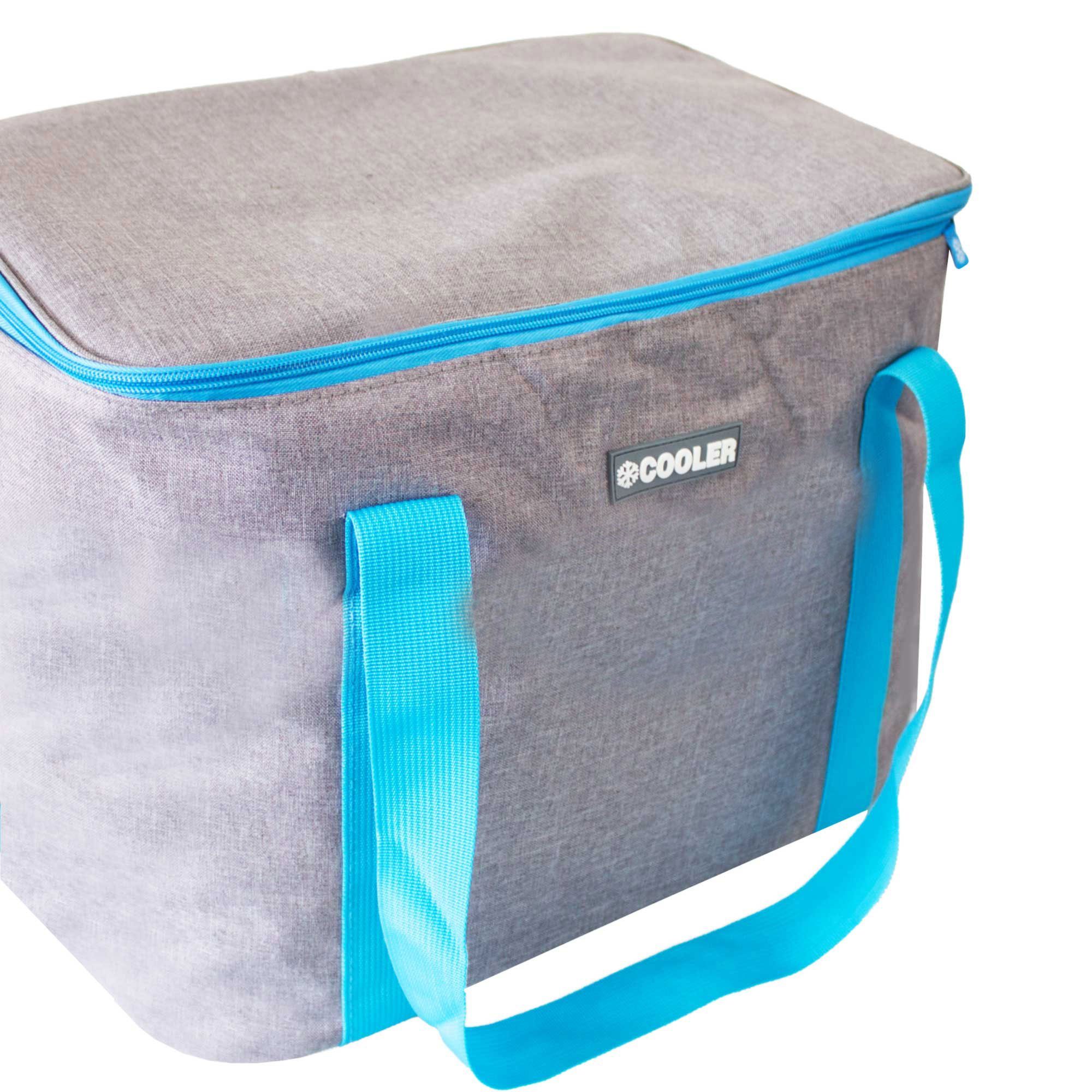 ToCi Kühltasche Kühltasche Kühlbox Picknick Isoliertasche Camping 36 Liter Grau