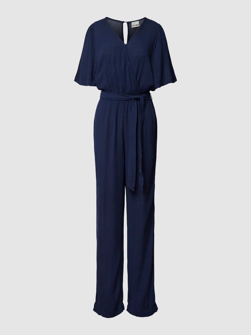 Jumpsuit mit V-Ausschnitt Modell 'Marrakech' in marineblau