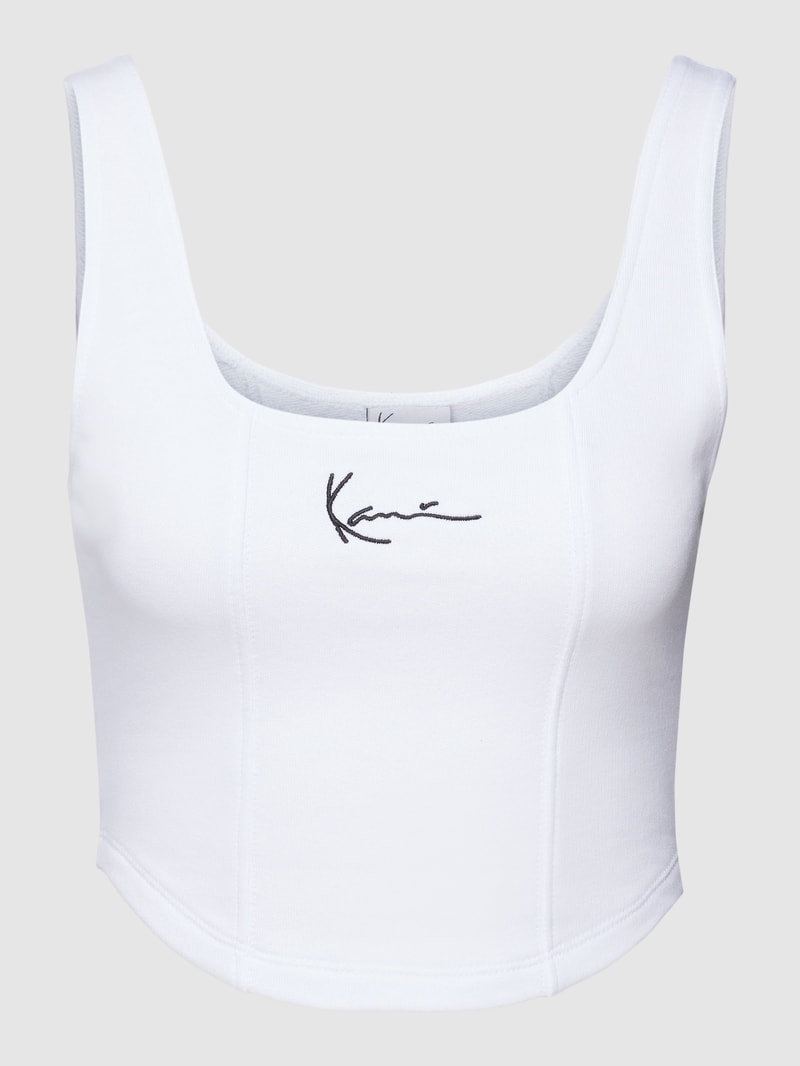 Crop Top mit Label-Stitching - P&C x Karl Kani in weiss