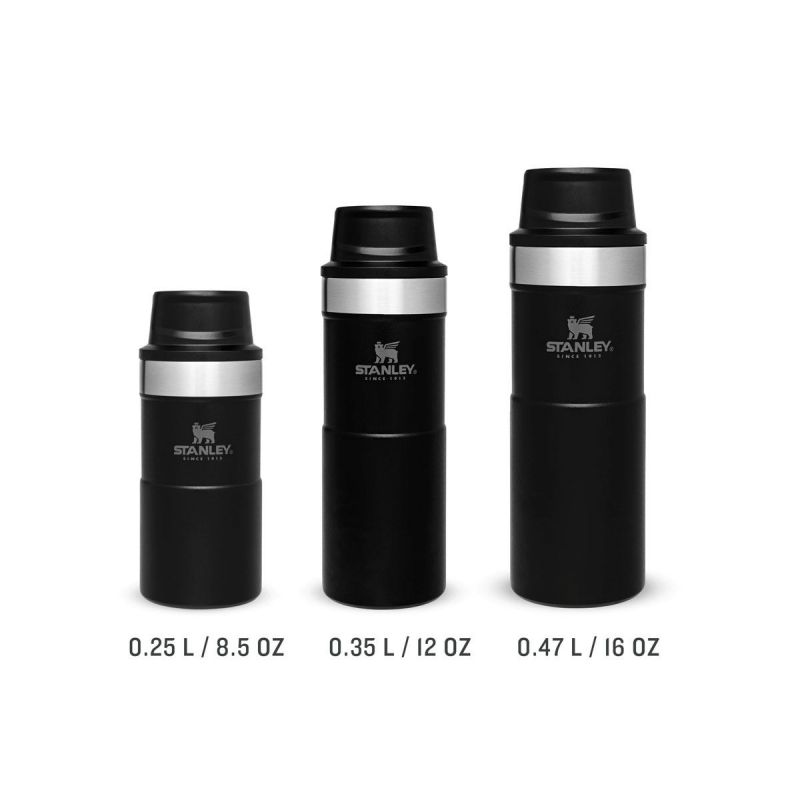 Stanley Thermoflasche, Classic Trigger-Action Travel Mug 8.5oz \/ 250ml Matte Black Pebble