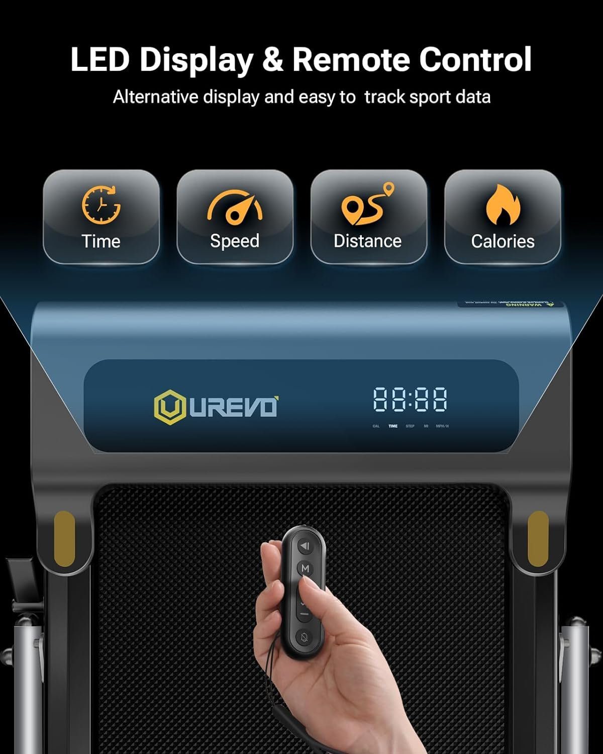homeTro Laufband (2 in 1 Walking Pad mit intelligentem Drehschalter Laufband für zuhause), mit doppelter Stoßdämpfung, 3 HIIT Modes laufband klappbar mit großem