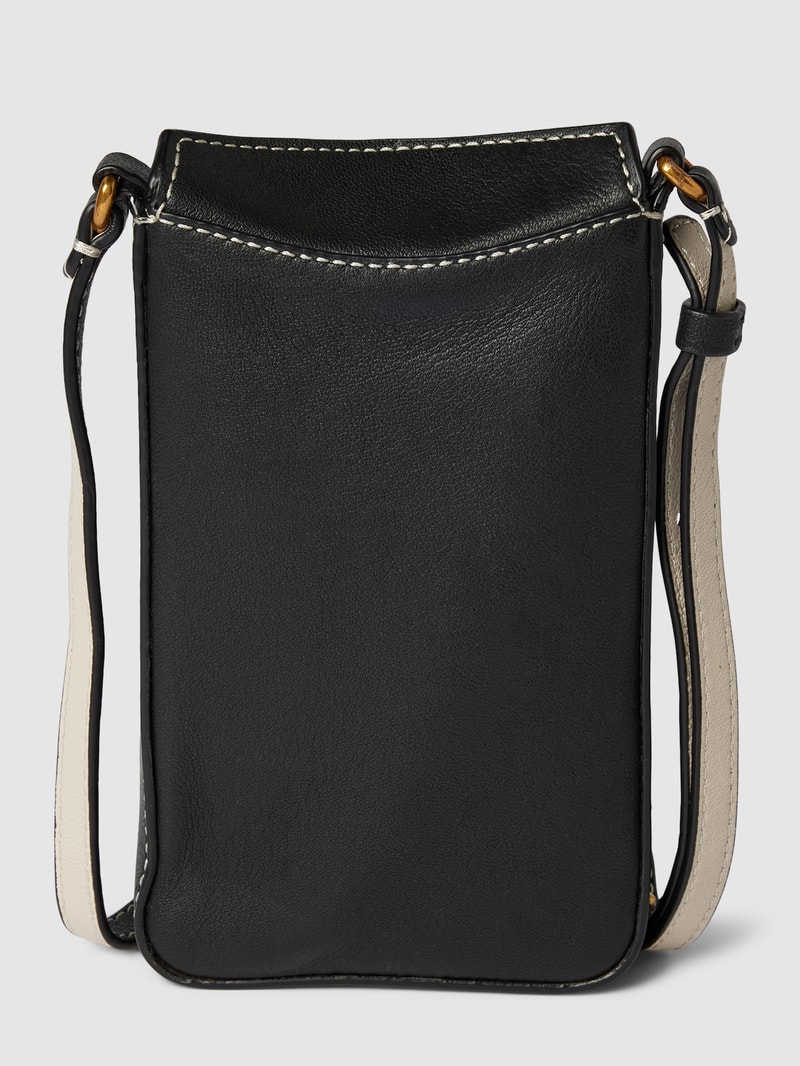 Umhängetasche mit Label-Detail Modell 'ALESSA' in schwarz