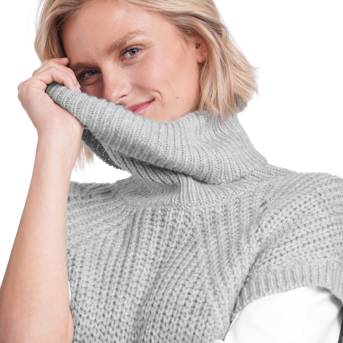 Damen Pullunder mit Rollkragen