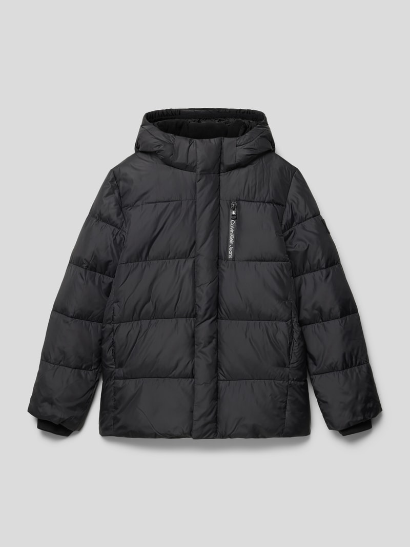 Steppjacke mit Label-Print Modell 'ESSENTIAL' in black