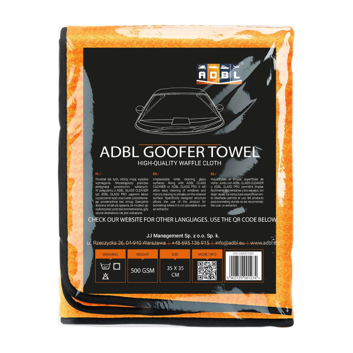 ADBL Goofer Towel Glasreinigungstuch 500GSM 35×35