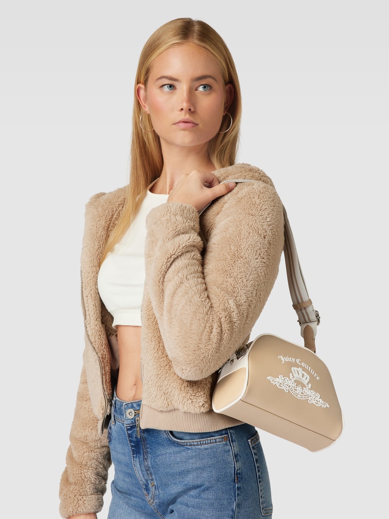 Handtasche mit Label-Detail Modell 'HEATHER' in sand