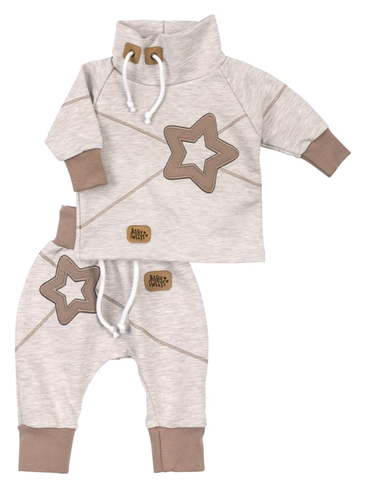 Baby Sweets 2tlg Set Shirt   Hose Patchwork Sterne in beige günstig kaufen