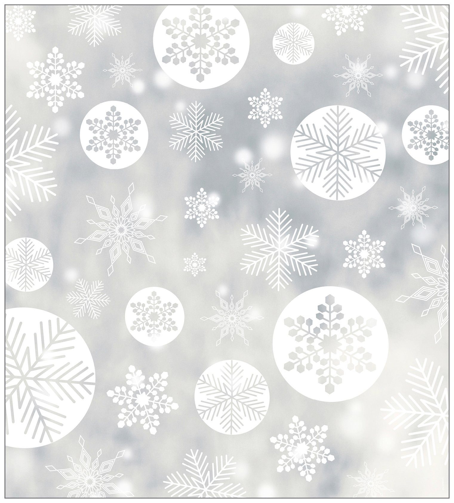 Fensterfolie Look Snowy white, MySpotti, halbtransparent, glatt, 90 x 100 cm, statisch haftend