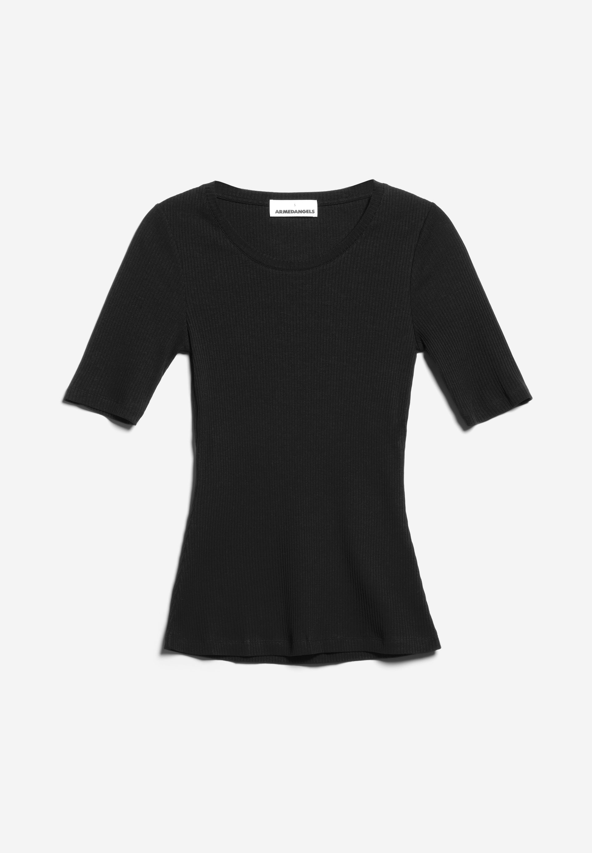 Ripp-T-Shirt Slim Fit aus Bio-Baumwoll Mix