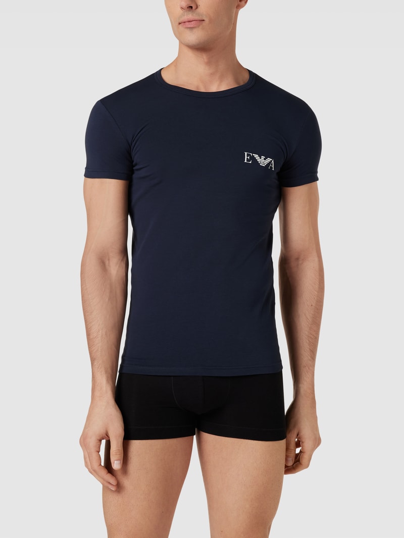 T-Shirt mit Label-Print im 2er-Pack in blau