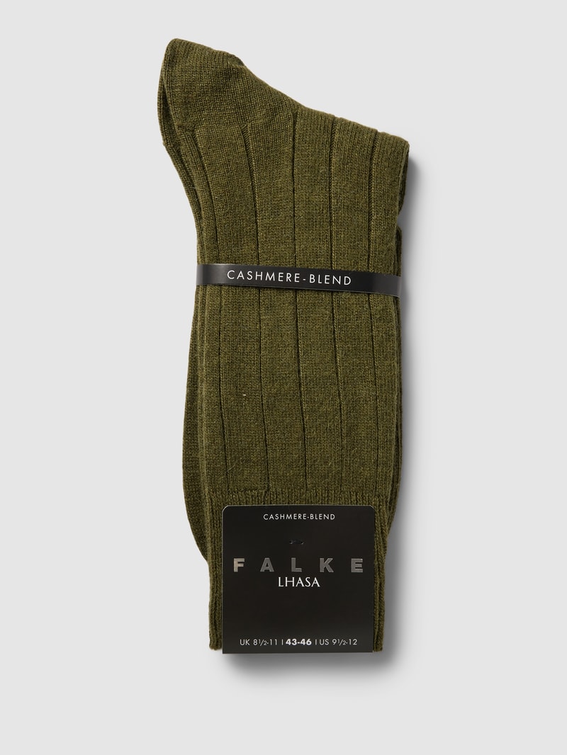 Socken mit elastischem Rippenbündchen in dunkelgrün