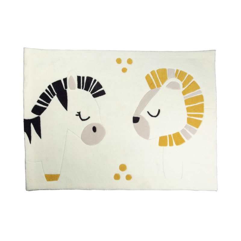 Tapis 130x90cm Pluche et pompon