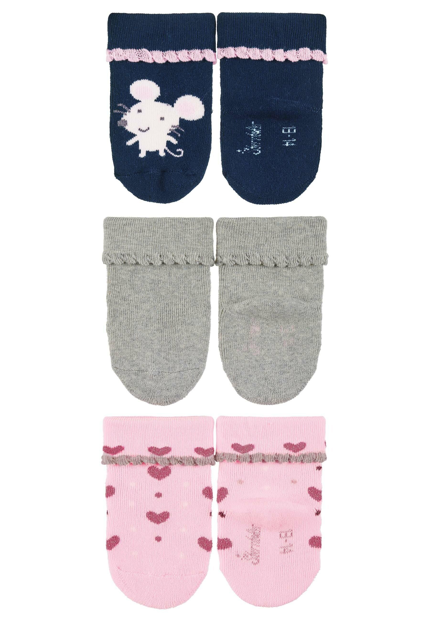 Babysocken 3er-Pack Maus